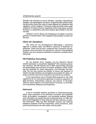 August 1990 The 21st Annual Report Of The Council On Environmental Quality