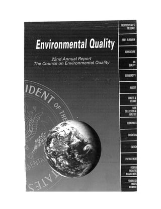 August 1991 The 22nd Annual Report Of The Council On Environmental Quality