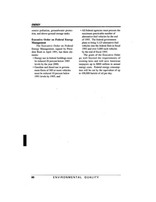 August 1991 The 22nd Annual Report Of The Council On Environmental Quality