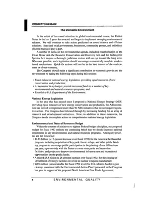 August 1991 The 22nd Annual Report Of The Council On Environmental Quality