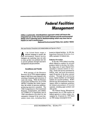 August 1991 The 22nd Annual Report Of The Council On Environmental Quality