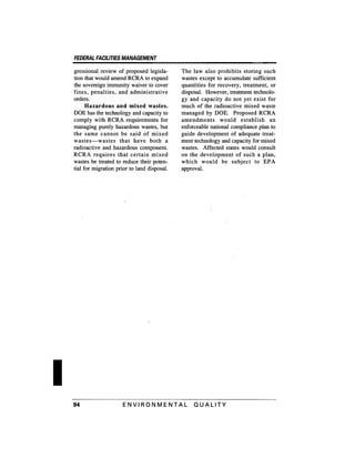 August 1991 The 22nd Annual Report Of The Council On Environmental Quality