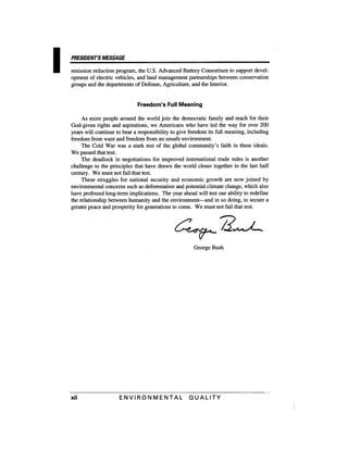 August 1991 The 22nd Annual Report Of The Council On Environmental Quality