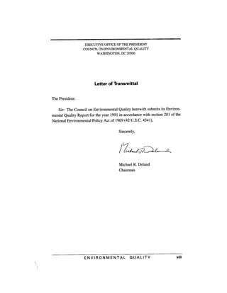 August 1991 The 22nd Annual Report Of The Council On Environmental Quality