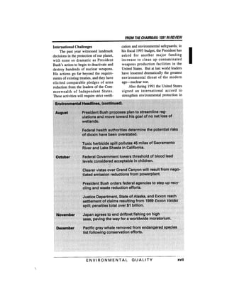 August 1991 The 22nd Annual Report Of The Council On Environmental Quality