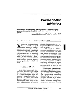 August 1991 The 22nd Annual Report Of The Council On Environmental Quality