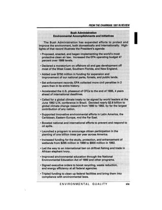 August 1991 The 22nd Annual Report Of The Council On Environmental Quality