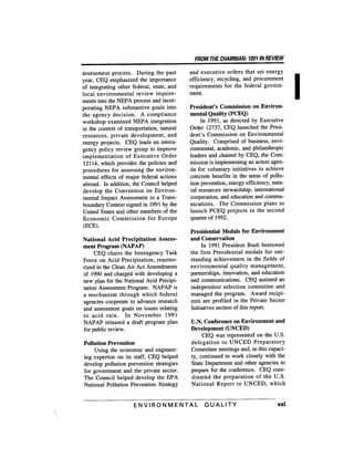 August 1991 The 22nd Annual Report Of The Council On Environmental Quality