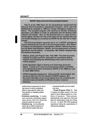 August 1991 The 22nd Annual Report Of The Council On Environmental Quality