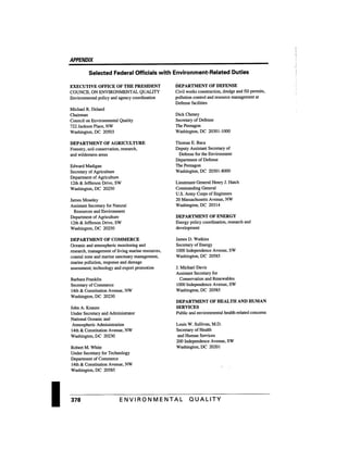 August 1991 The 22nd Annual Report Of The Council On Environmental Quality