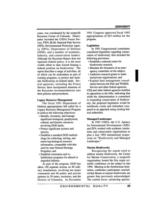 August 1991 The 22nd Annual Report Of The Council On Environmental Quality