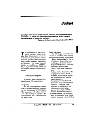 August 1991 The 22nd Annual Report Of The Council On Environmental Quality