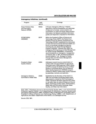 August 1991 The 22nd Annual Report Of The Council On Environmental Quality