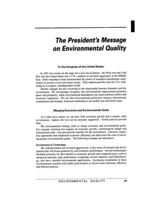 August 1991 The 22nd Annual Report Of The Council On Environmental Quality