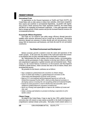 August 1991 The 22nd Annual Report Of The Council On Environmental Quality