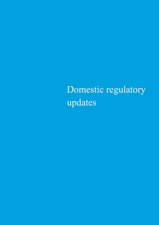 Domestic regulatory
updates
 