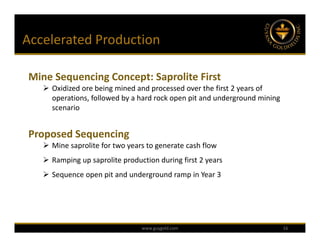 Accelerated Production Ramps Guyana Goldfields August 2012 Investor Presentation | PDF