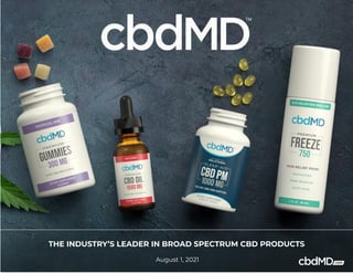 1
THE INDUSTRY’S LEADER IN BROAD SPECTRUM CBD PRODUCTS
August 1, 2021
1
 