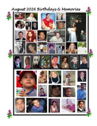 August 2026 Birthdays & Memories
 