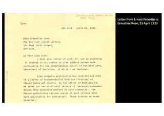 Letter from Ernest Peixotto to
Ernestine Rose, 23 April 1923
 