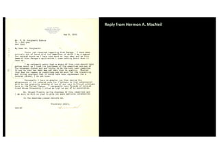 Reply from Hermon A. MacNeil
 