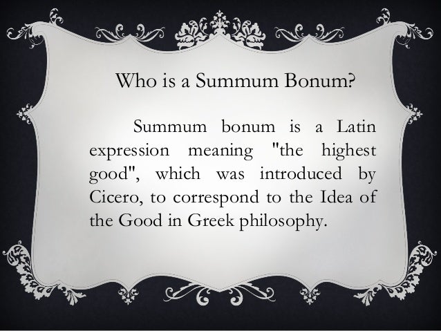 summum bonum