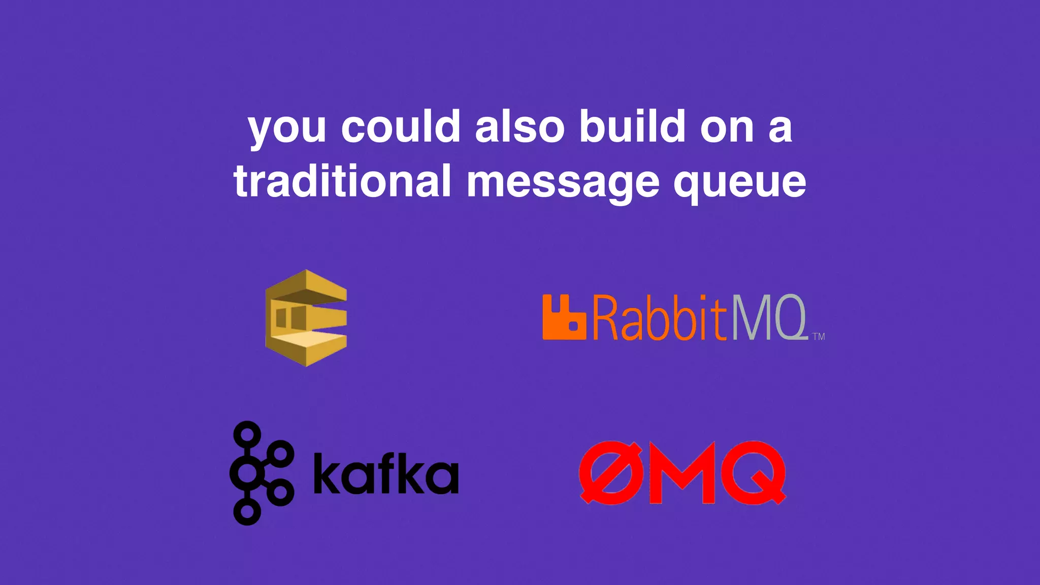 you could also build on a
traditional message queue
 