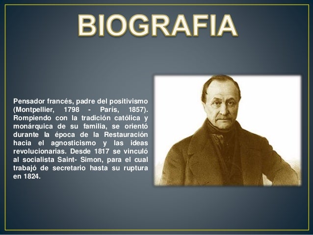 Augusto Comte Filosofo De La Modernidad