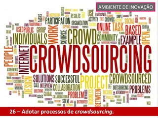 AMBIENTE DE INOVAÇÃO




26 – Adotar processos de crowdsourcing.
 