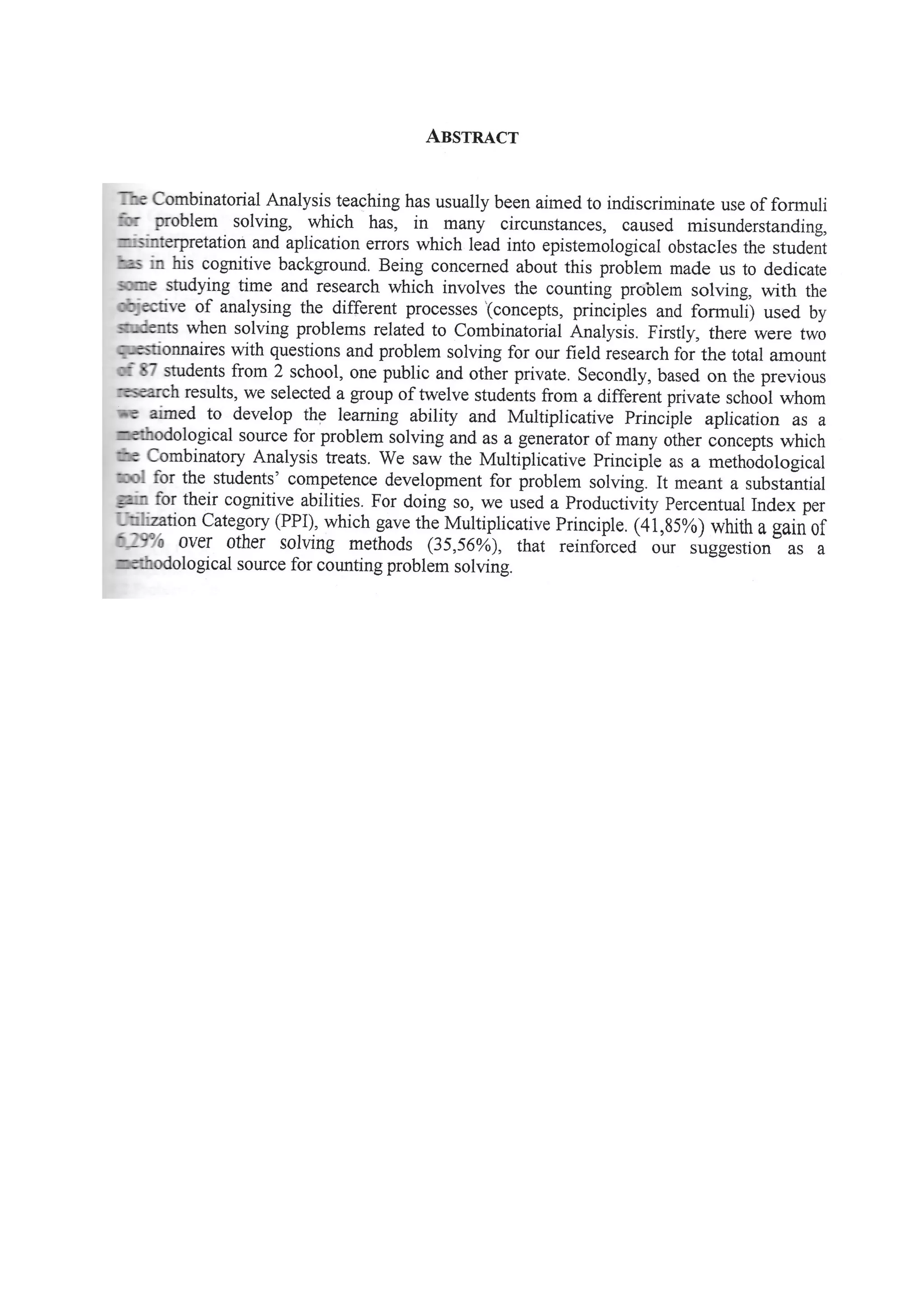 O Princípio Multiplicativo como Recurso Didático para a Resolução de Problemas de Contagem - Augusto César Barbosa Dornelas - Dissertação de Mestrado