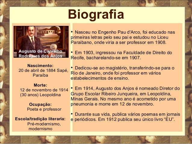 Psicologia De Um Vencido Augusto Dos Anjos - Frases De Despedida