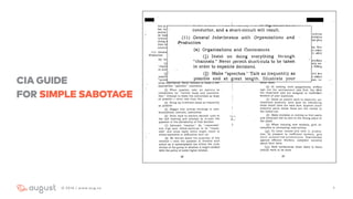 CIA GUIDE  
FOR SIMPLE SABOTAGE
72016 | www.aug.co
 
