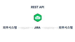 REST API
외부시스템 —request—> JIRA —response—> 외부시스템
 