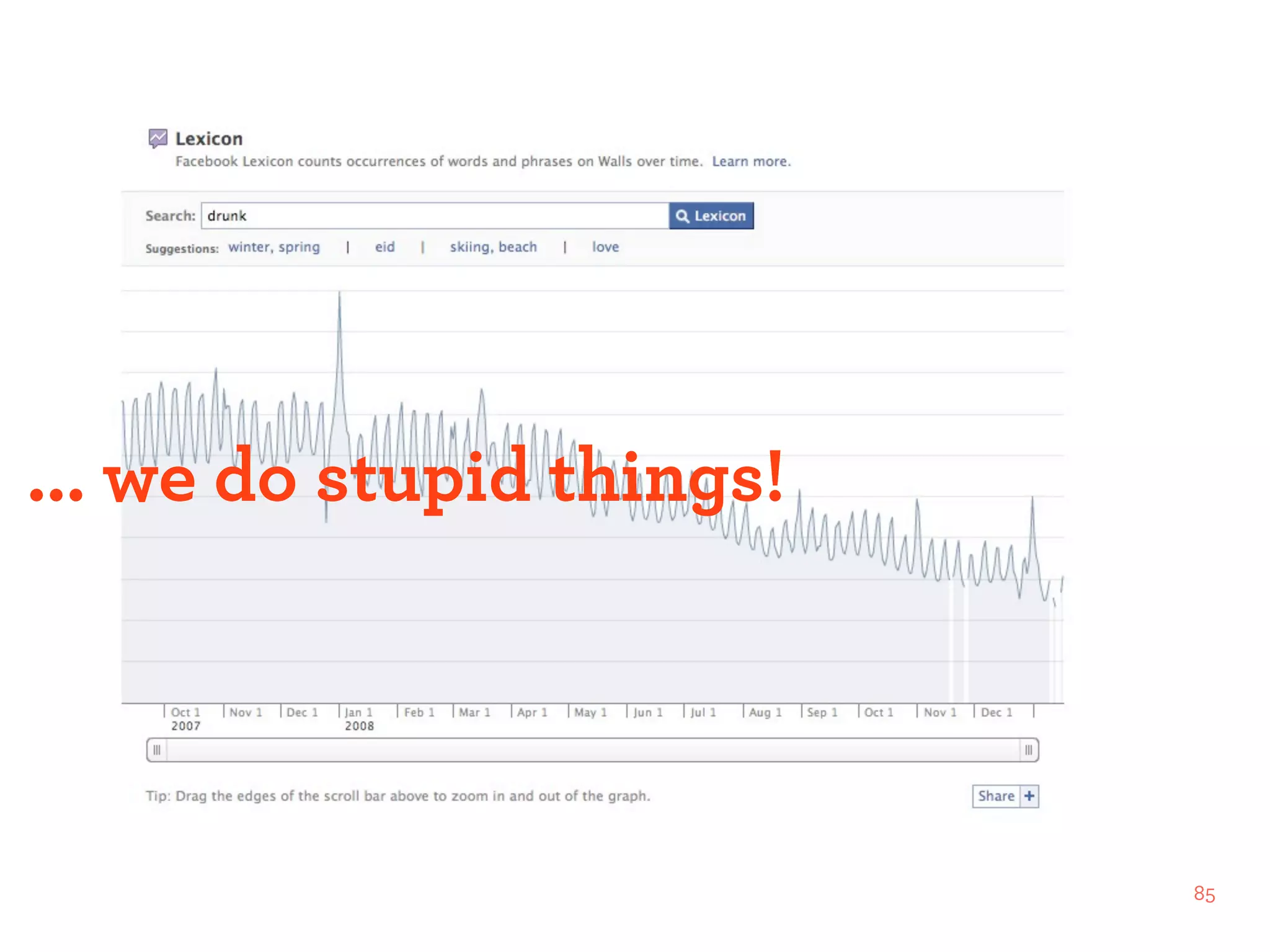 ... we do stupid things!




                           85
 