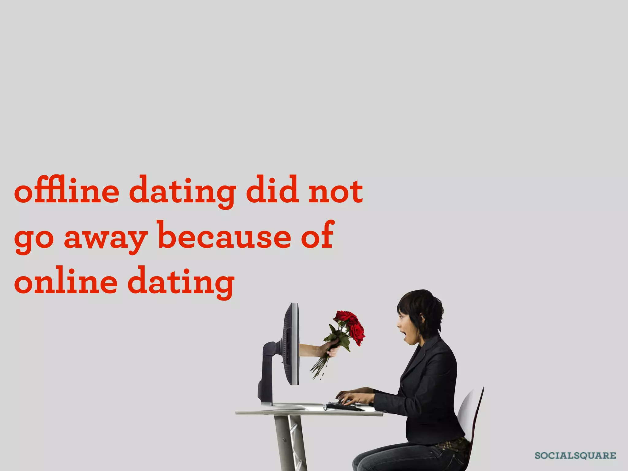 oﬄine dating did not
go away because of
online dating
 