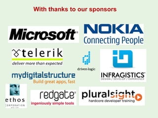 With thanks to our sponsors
 