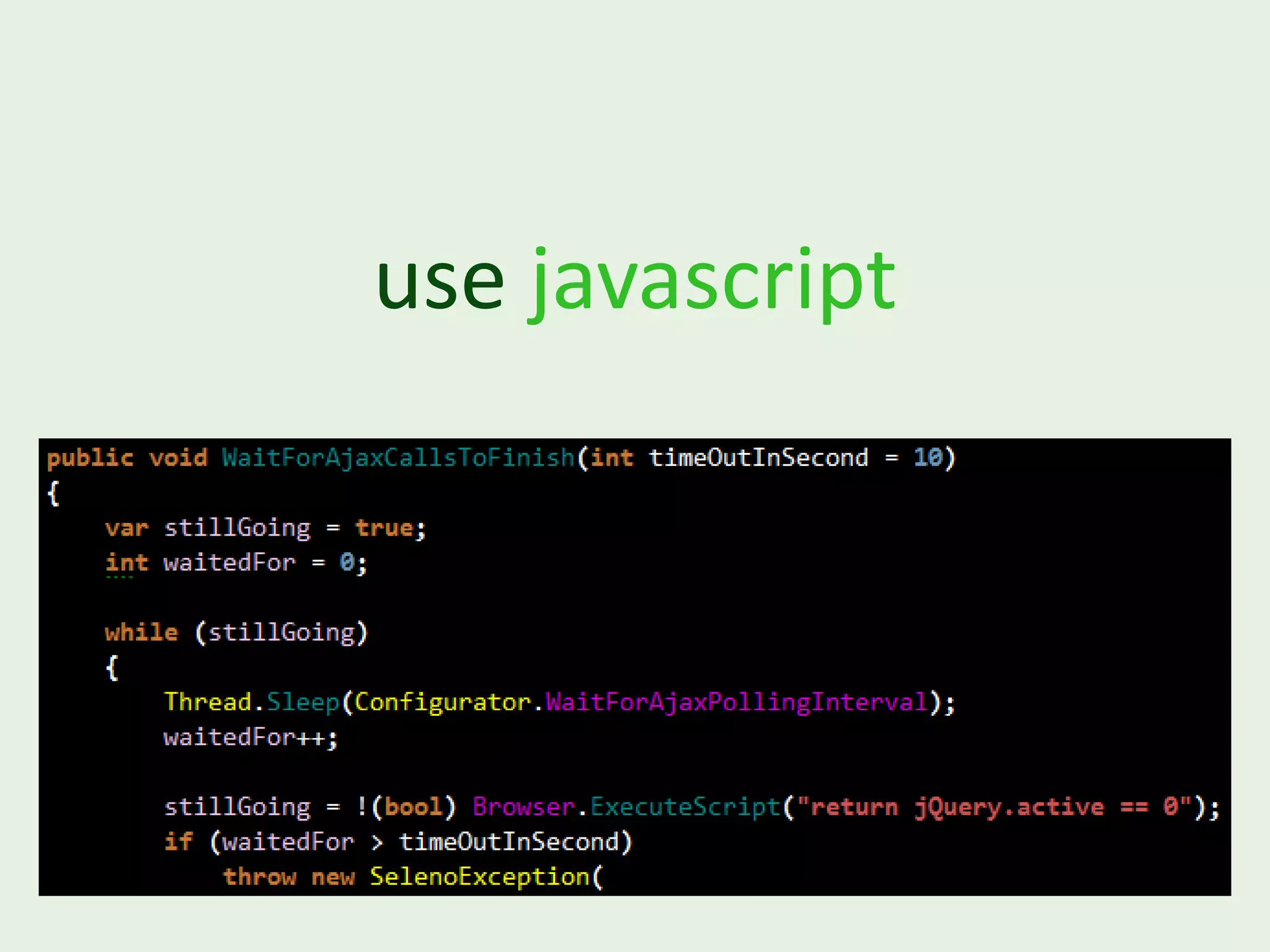 use javascript 