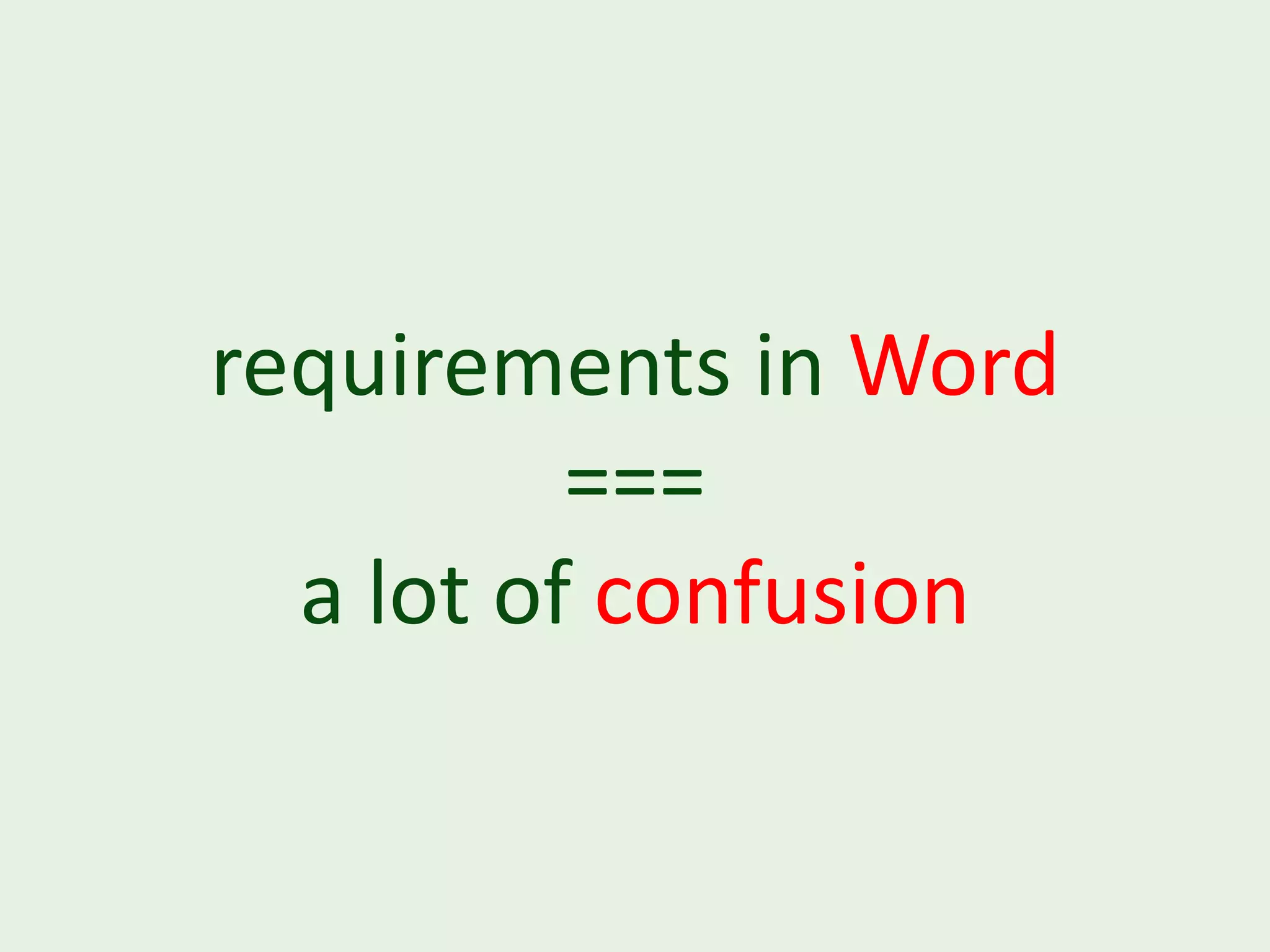 requirements in Word === a lot of confusion 