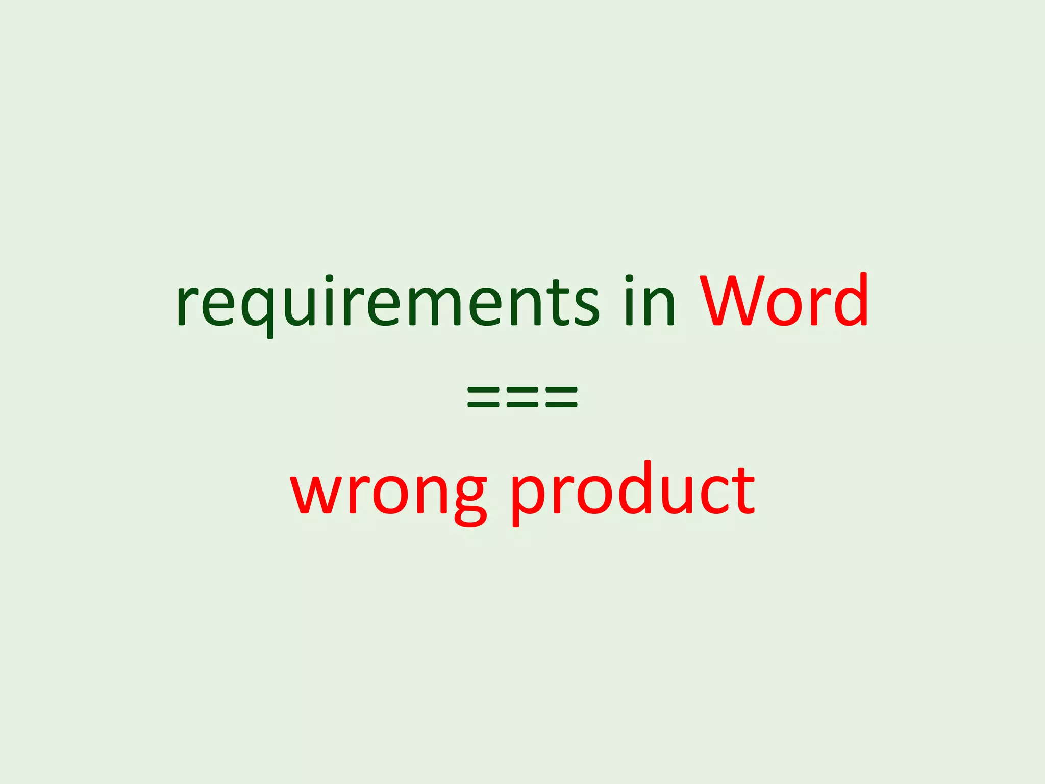 requirements in Word === wrong product 