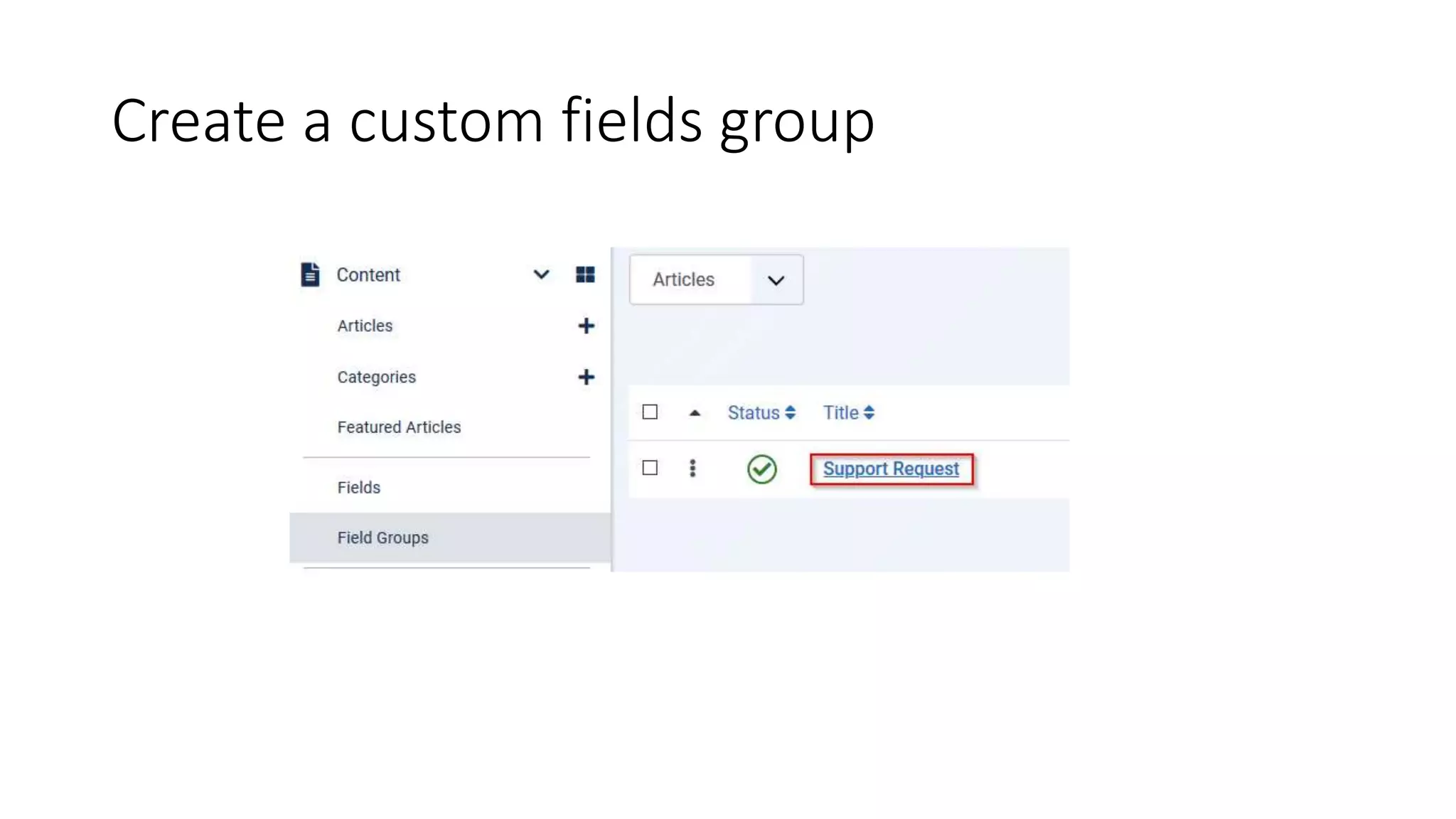 Create a custom fields group
 