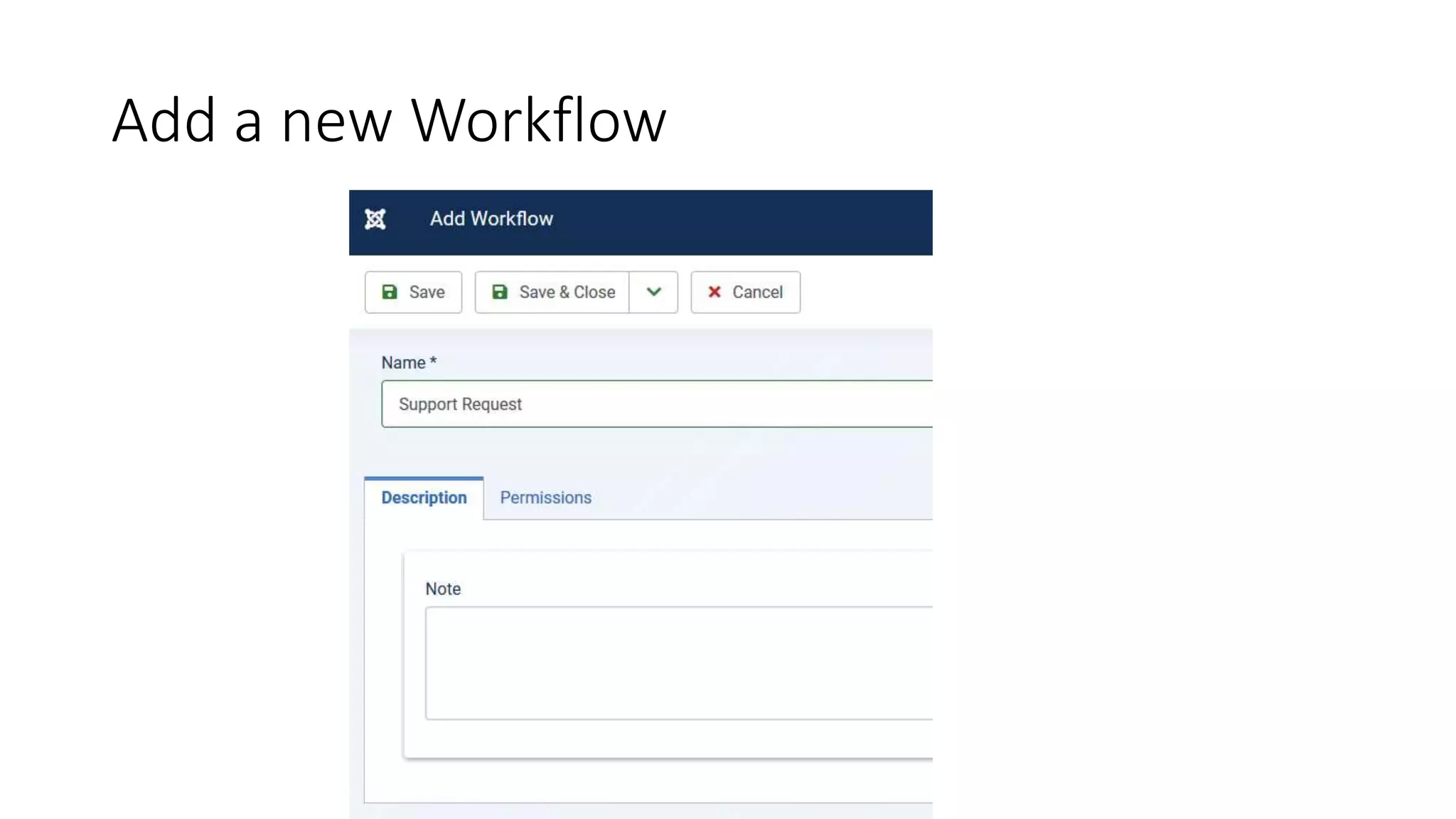 Add a new Workflow
 