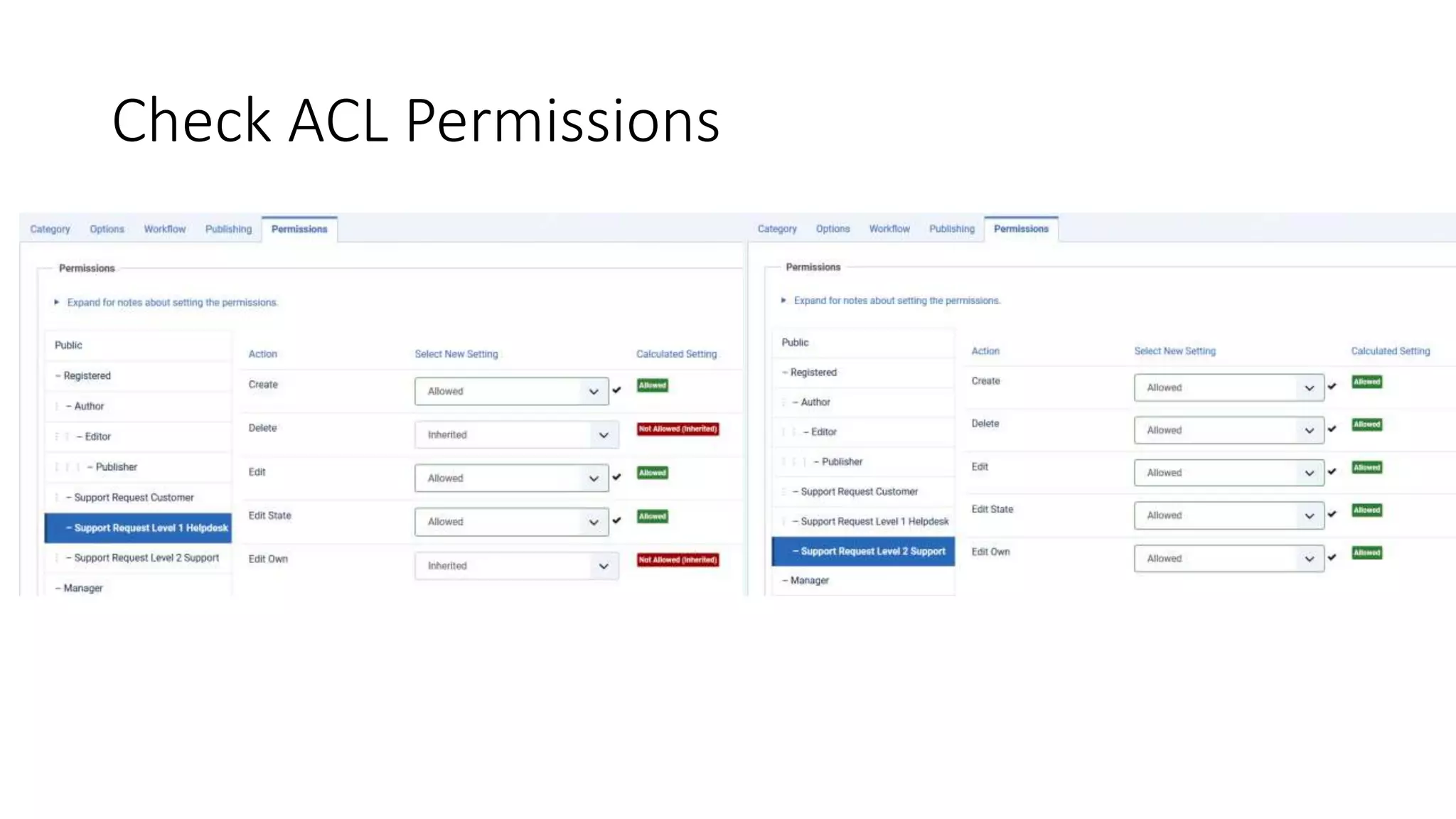 Check ACL Permissions
 