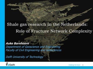 Shale gas research in the Netherlands:
Role of Fracture Network Complexity
Auke Barnhoorn
Department of Geoscience and Engineering
Faculty of Civil Engineering and Geosciences
Delft University of Technology
Challenge the future

1

 