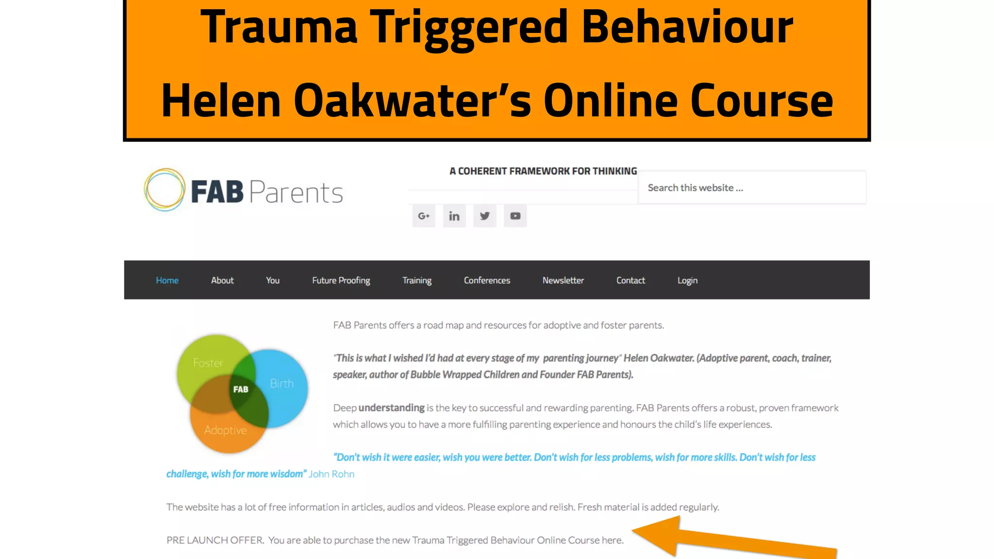 Trauma Triggered Behaviour
Helen Oakwater’s Online Course
 