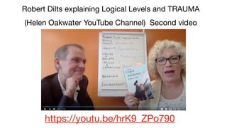 https://youtu.be/hrK9_ZPo790
Robert Dilts explaining Logical Levels and TRAUMA 

(Helen Oakwater YouTube Channel) Second video
 