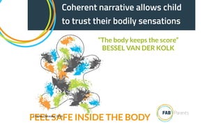 Coherent narrative allows child
to trust their bodily sensations
“The body keeps the score”
BESSEL VAN DER KOLK
FEEL SAFE INSIDE THE BODY© Helen Oakwater 2016
 