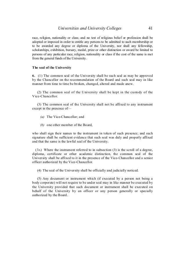 universities and university colleges act 1971