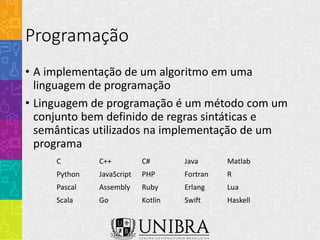 Introdução a lógica de Programação Aula-01 | PDF