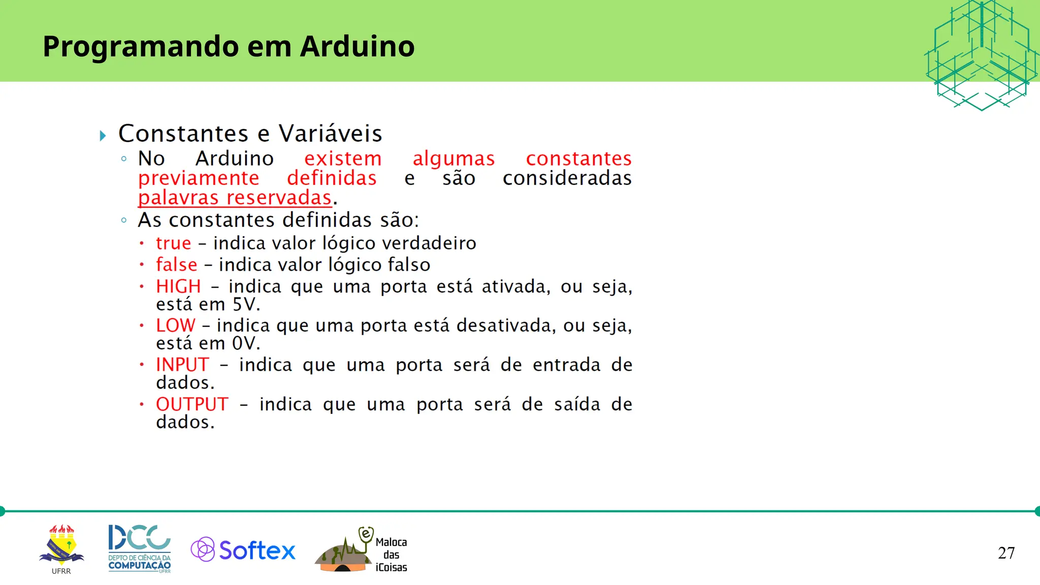 27
Programando em Arduino
 