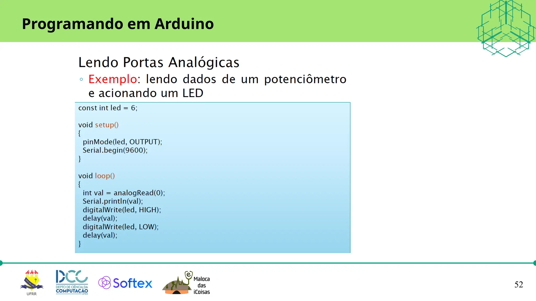 52
Programando em Arduino
 